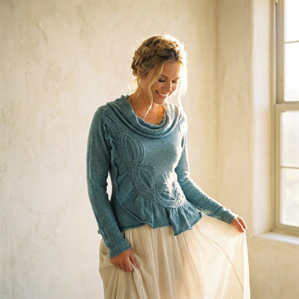 Anthropologie Moth | Rare "Switching Sides" Ruffle Sweater Medium